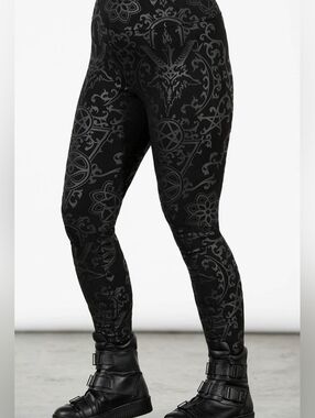 Killstar Black Patterned Leggings